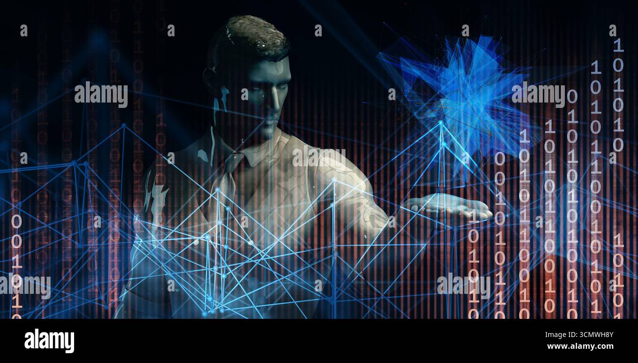 Futuristisches Technologiekonzept als Präsentationshintergrund Stockfoto