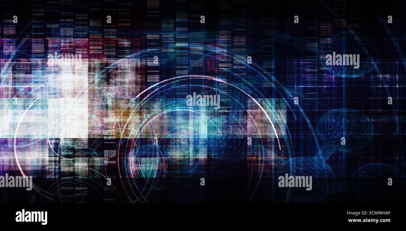 Komplexe Muster Von Netzwerkdaten, Die Durch Das Konzept Der Digitalen Transformation Aufgedeckt Werden Stockfoto