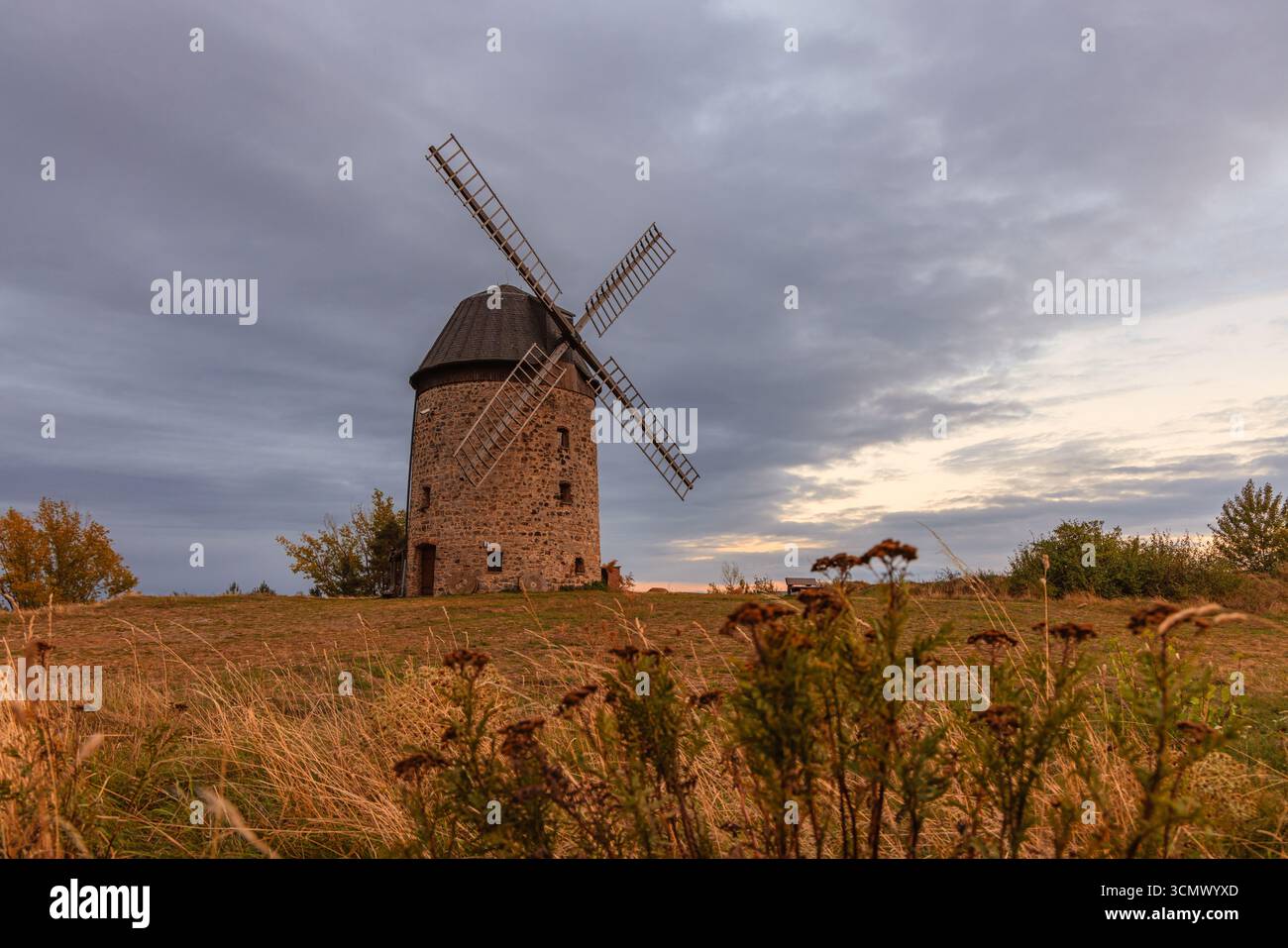 Windmühle Teufelsmühle Warnstedt Stadt Thale im Harz Stockfoto