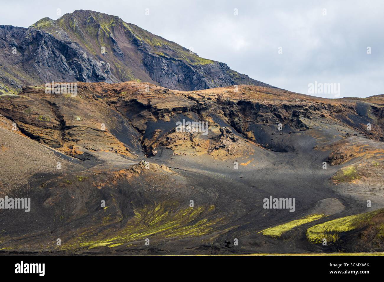 Vulkanlandschaft in der Nähe der Strutur-Hütte Stockfoto