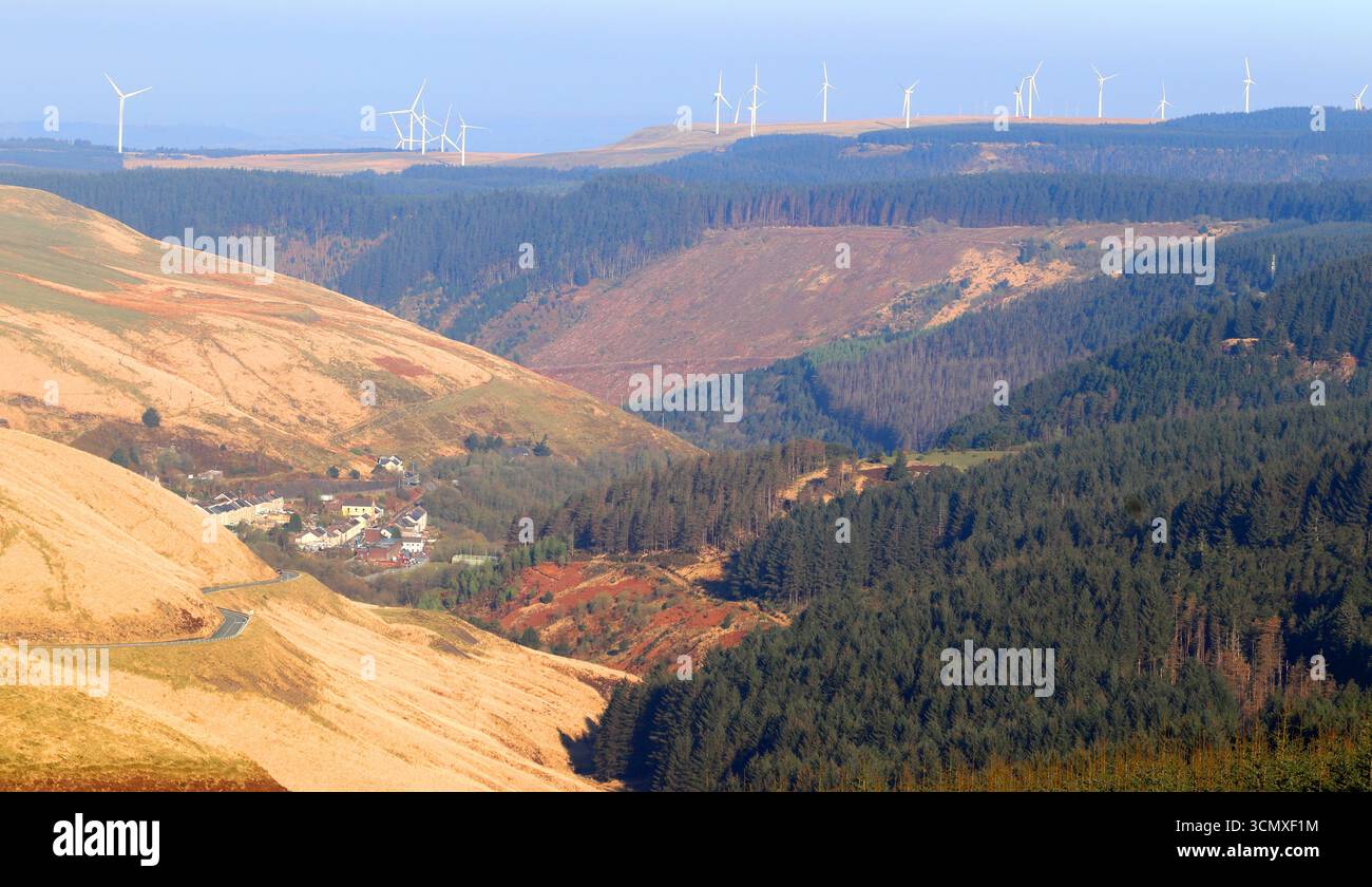 Afan Valley aus Bwylch, Südwales Stockfoto