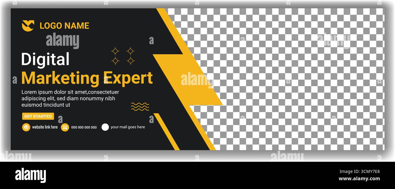 Kreatives Digitales Marketing Facebook Cover Layout Corporate Promotion Vektor Illustration Stock Vektor