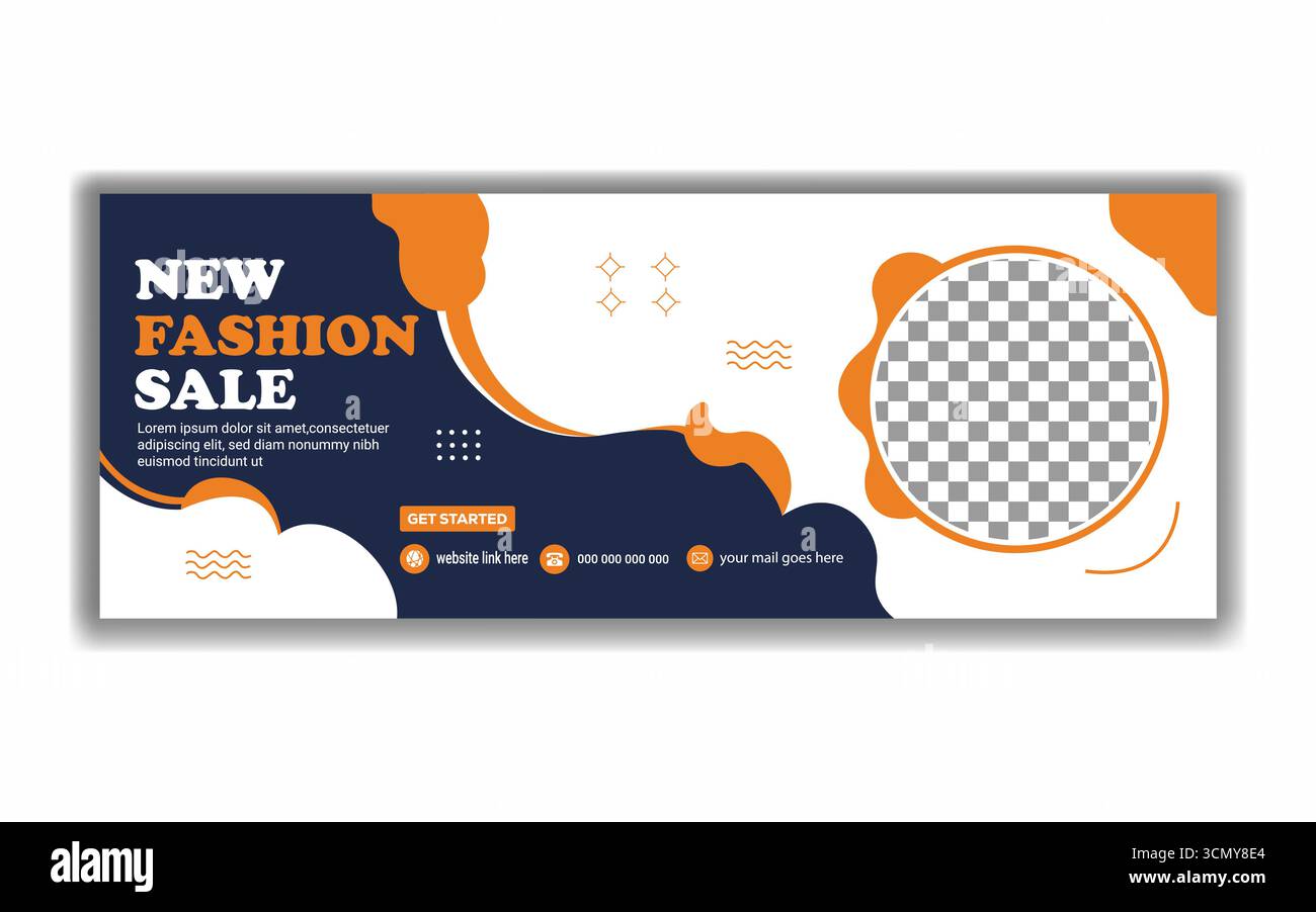 Kreative Mode Verkauf Facebook Cover Design Saisonrabatt Banner Vektor Vorlage Stock Vektor