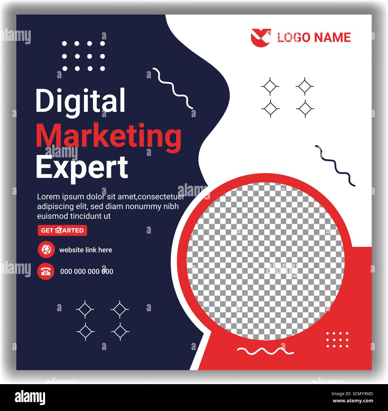 Digital Marketing Agency Online Rotes Webinar Social Media Post oder Corporate Business Promotion Stock Vektor