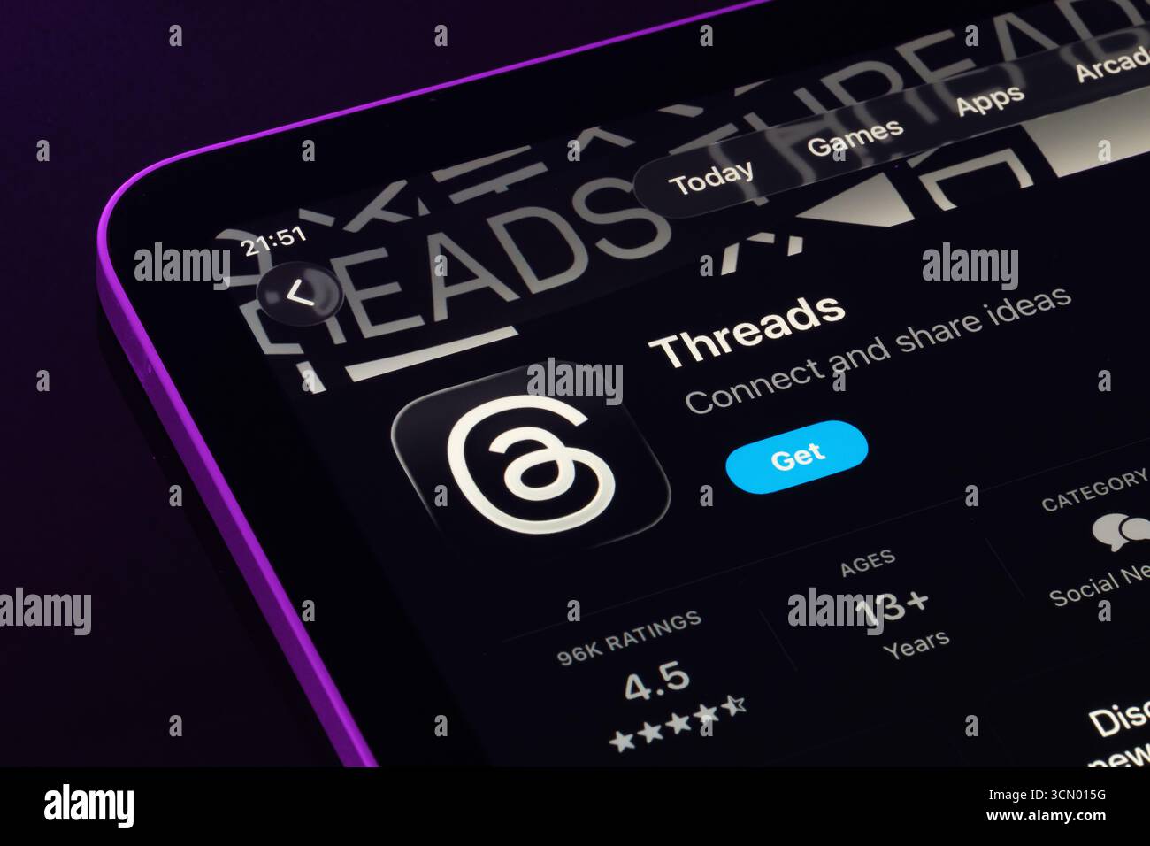 Threads App Stockfoto