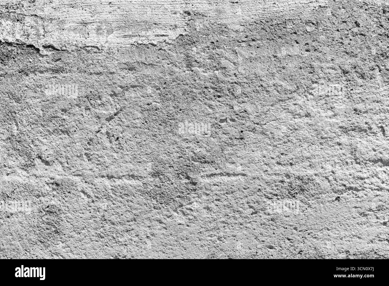 Graue Betonwandstruktur mit rauen und verwitterten Mustern, ideal für Hintergründe oder Designzwecke. Abstrakte Hintergrundfotostruktur Stockfoto