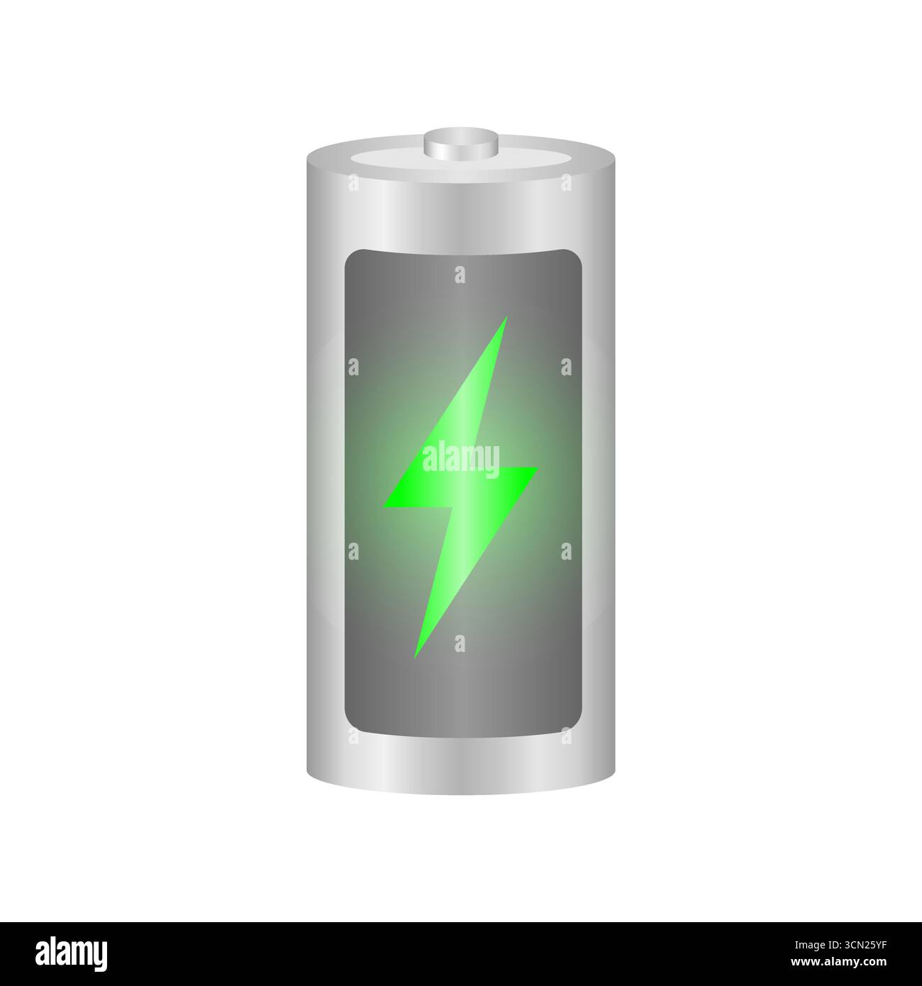 Akku Vollständig Aufgeladen. Wiederaufladbare Elektrische Batterieleistung. Erneuerbare Batterieenergie. Vektorabbildung. Stock Vektor