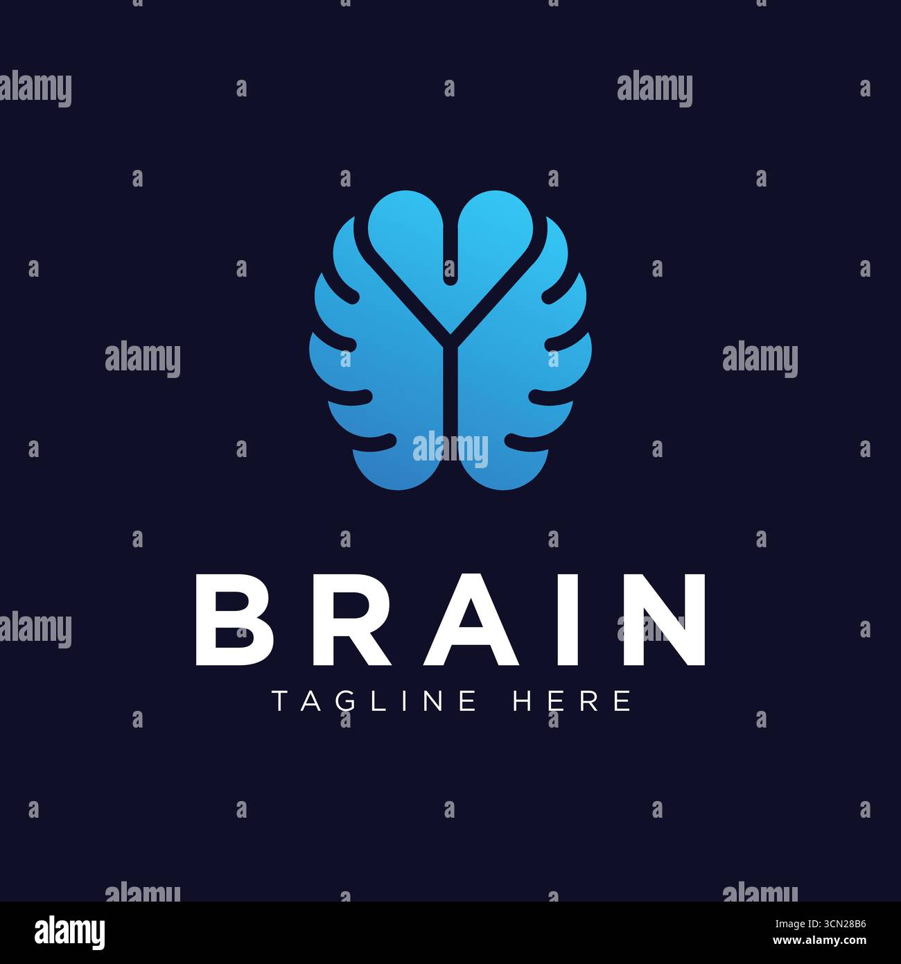 Design-Konzept der Brain-Technologie, Vorlage für Techno-Brain-Logo Stock Vektor