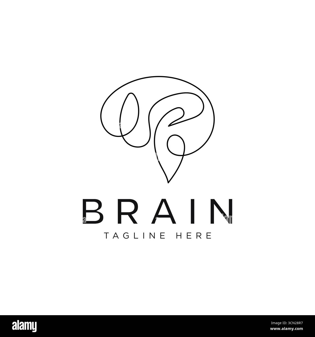 Brain Logo Designs Konzept, Brain Logo Vorlage Stock Vektor