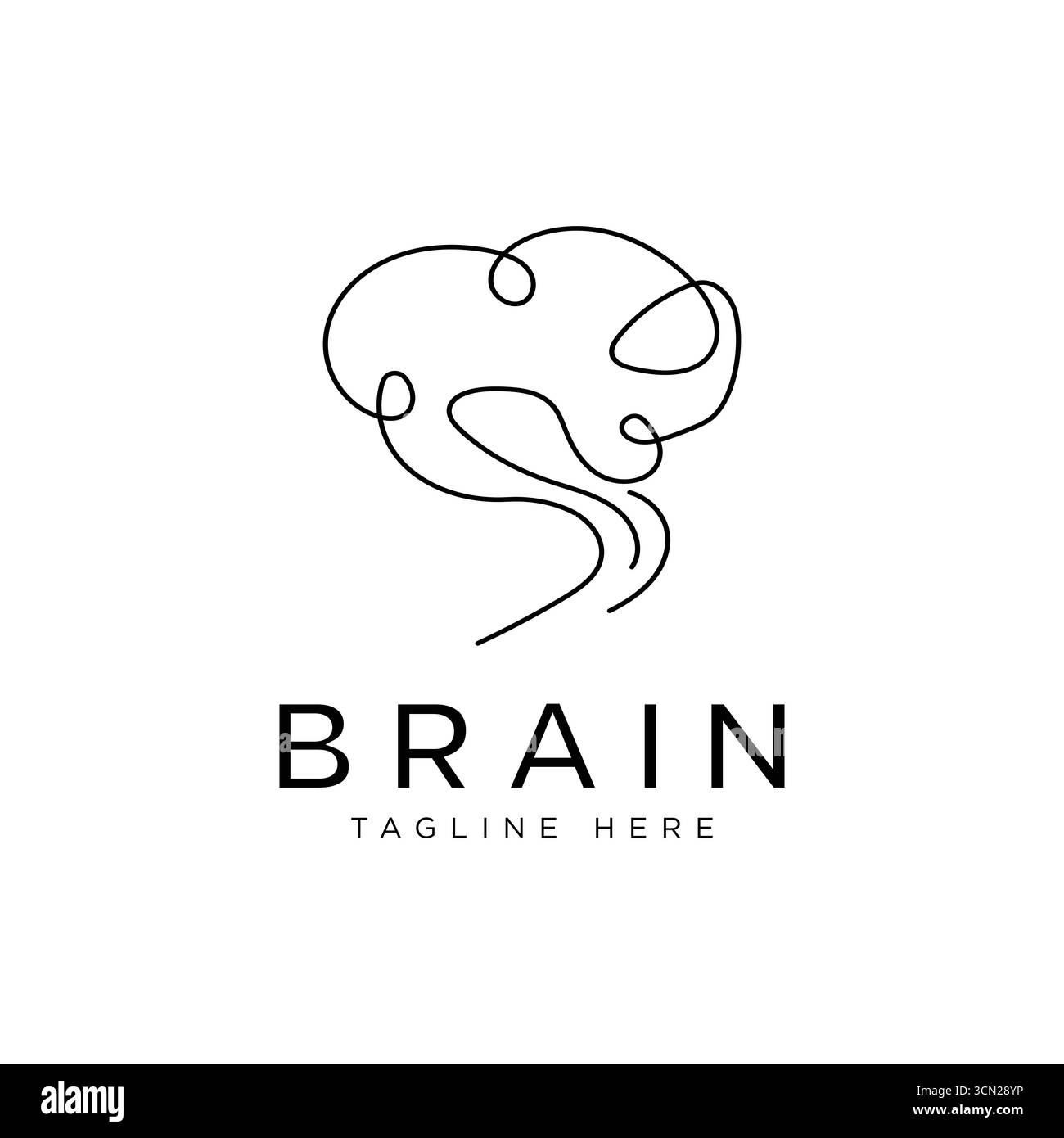 Brain Logo Designs Konzept, Brain Logo Vorlage Stock Vektor