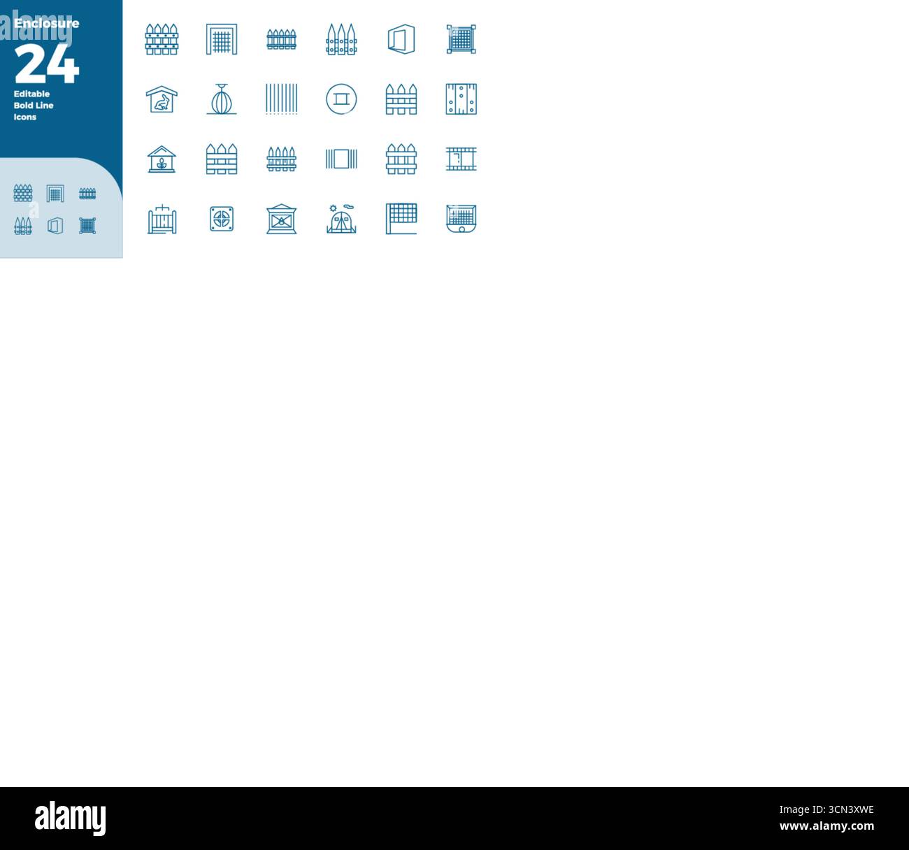 Perfekt ausbalancierte 24 PIXEL PIXEL perfekte Vektorsymbole für Gehäuse, Größe 128x128 für harmonische Integration in digitale Designprojekte. Stock Vektor