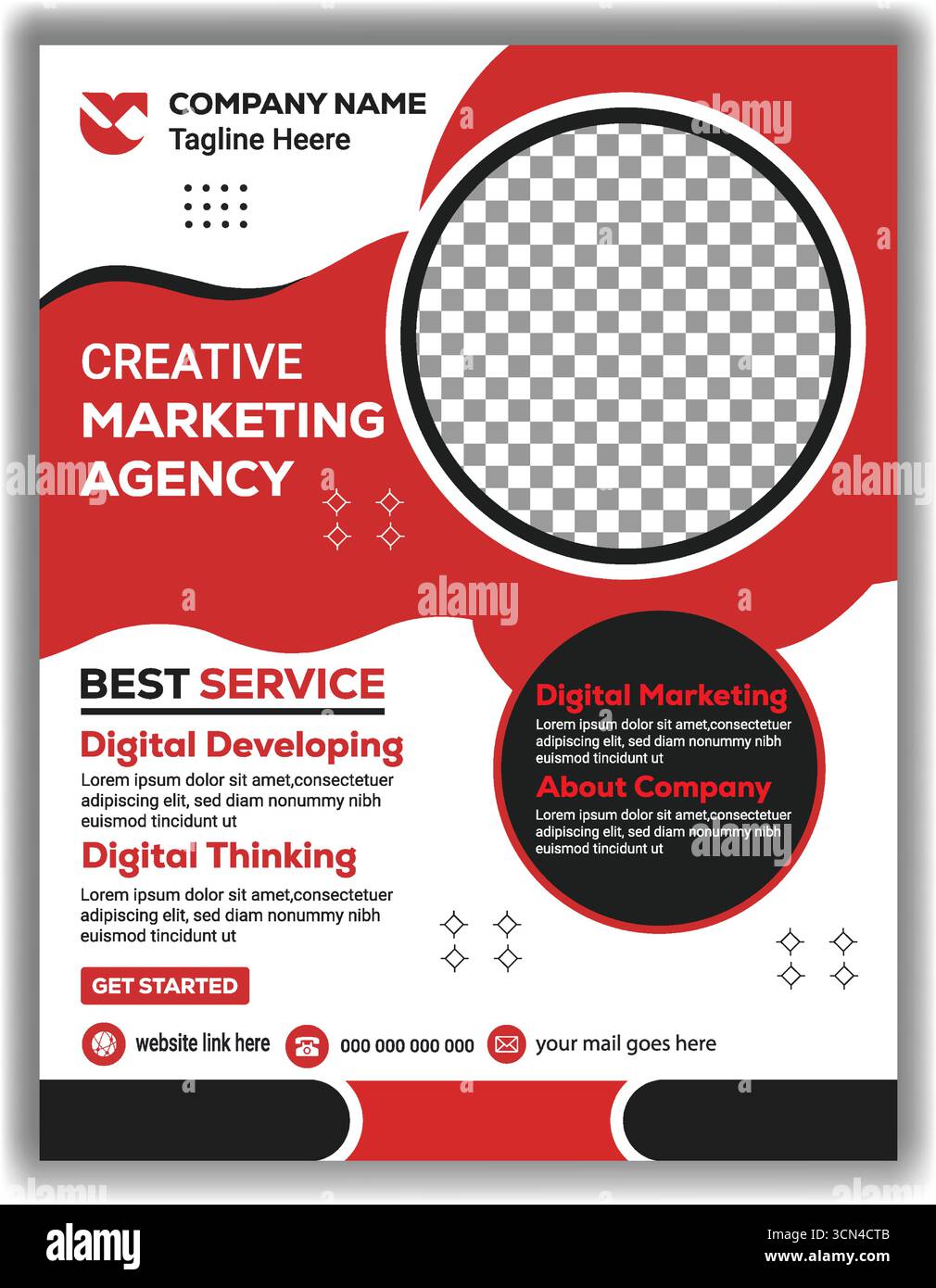 Elegante Corporate Business Flyer Vorlage Moderne Digitale Marketing Agentur Promotion Poster Vektor Illustration Design Stock Vektor