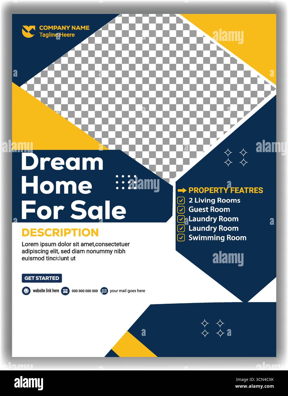 Saubere Moderne Immobilien Verkauf Flyer Layout Immobilien Business Promotion Poster Vorlage Vektor Illustration Design Stock Vektor