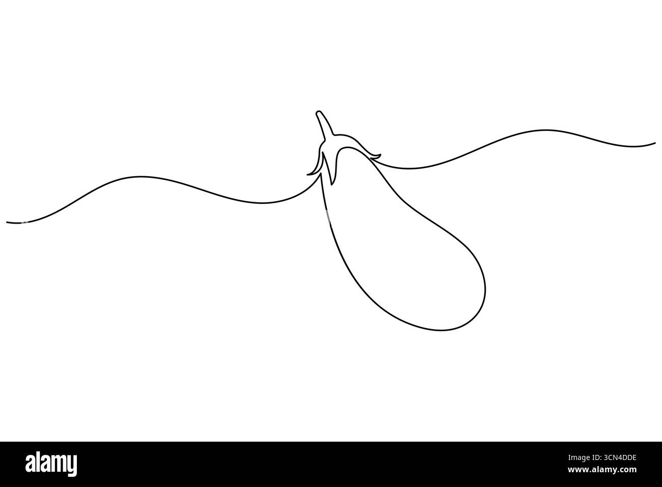 Auberginen durchgehende, einzeilige Zeichnung von Gemüse im minimalistischen Stil. Perfekt für Lebensmittel, Bio und gesunde Lifestyle Design Stock Vektor