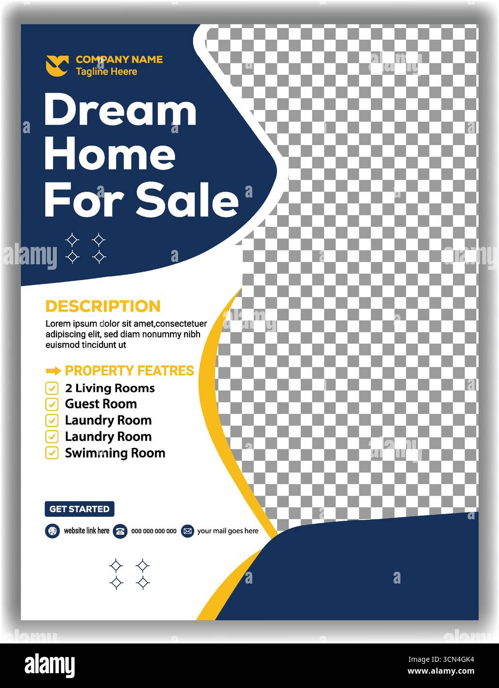 Immobilien Marketing Flyer Vorlage Professionelle Immobilien Verkauf Poster Layout Vektor Illustration Design Stock Vektor