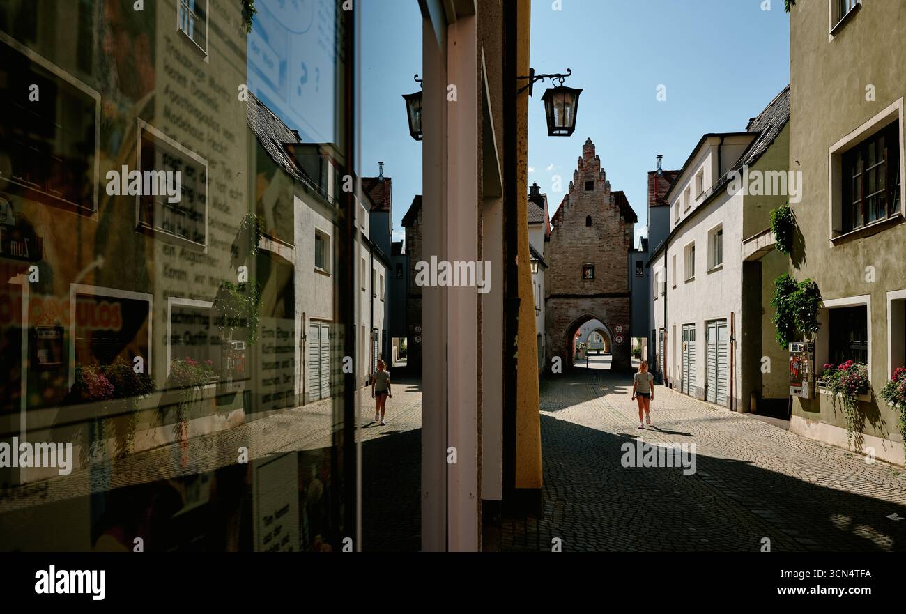 Bayertortor im Schaufenster in landsberg am lech, deutschland Stockfoto