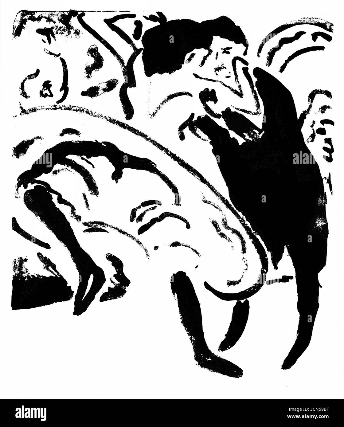 Tanzpaar (1909) von Ernst Ludwig Kirchner - Deutscher Expressionismus Malerei von Tanz, Bewegung und moderner Kunst in lebendigen Farben Stockfoto