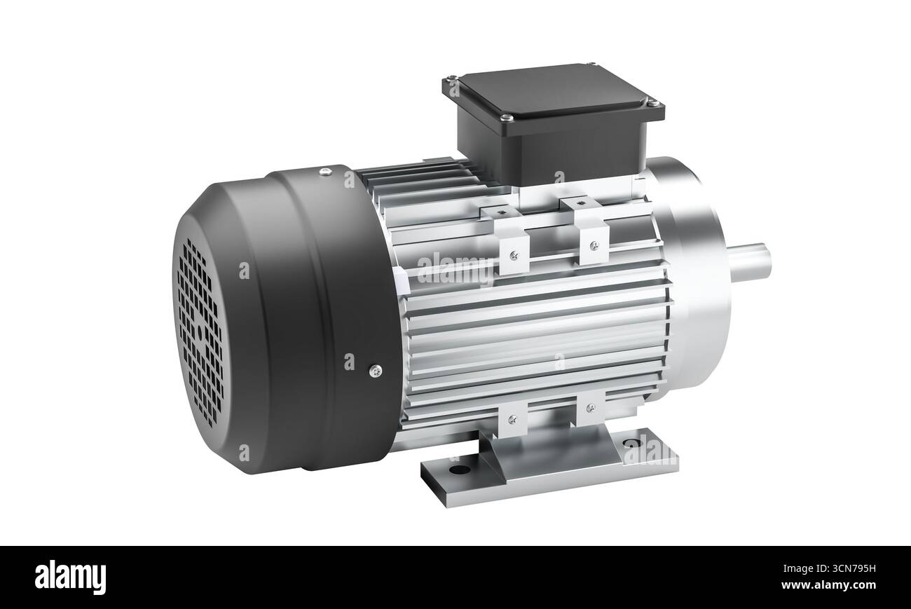Elektromotor-Industriemaschinen isolierter Hintergrund Stockfoto