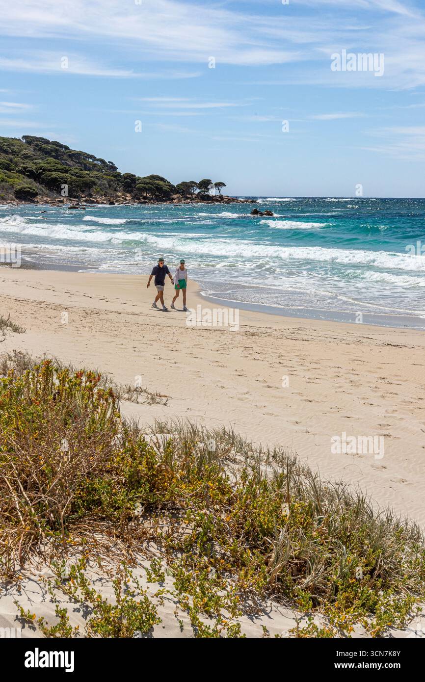 Weißer Sandstrand an der Bunker Bay in der Nähe von Naturaliste, Margaret River Area, Shire of Augusta in der Region SW von Western Australia, WA Stockfoto