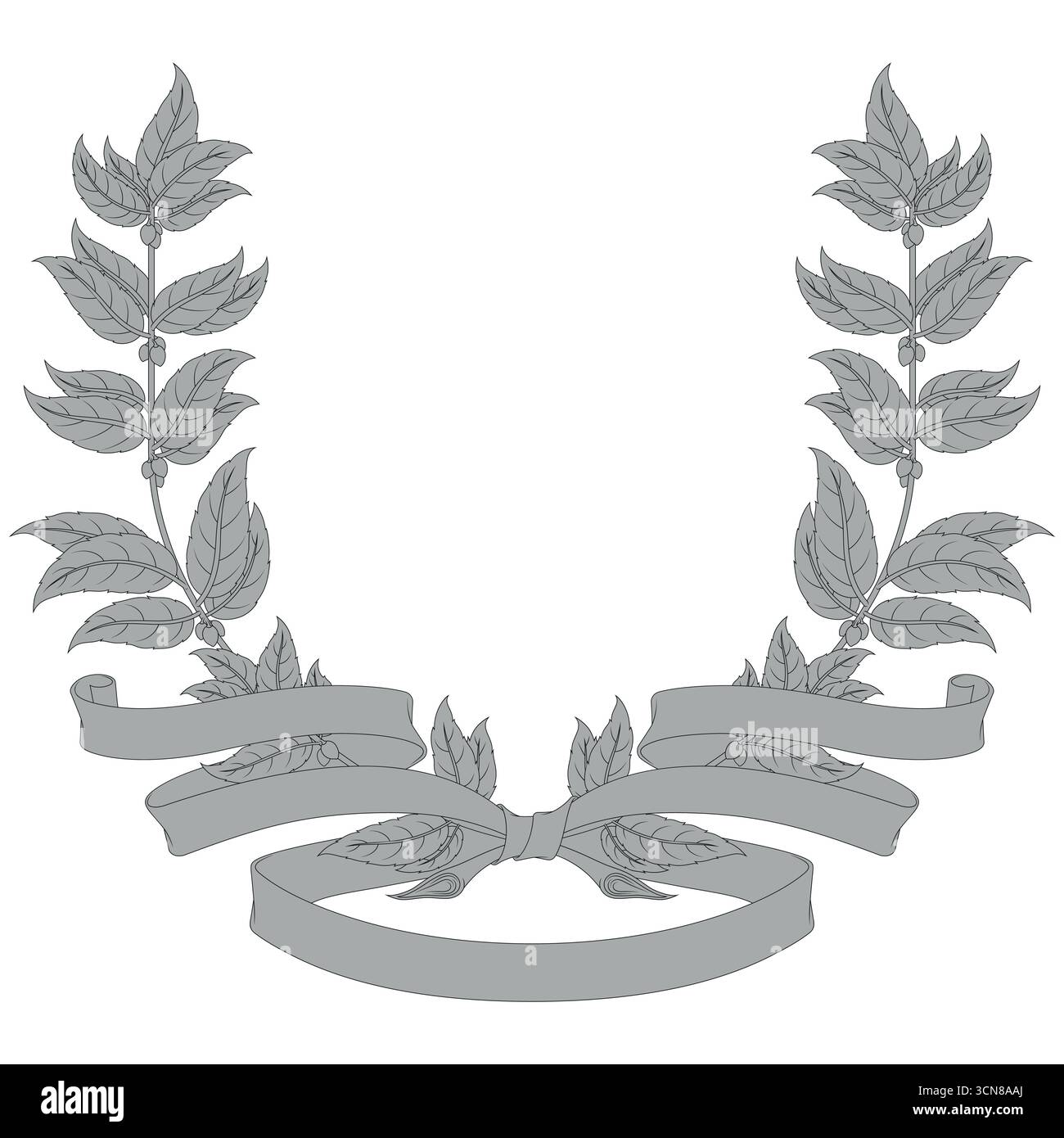 Pflanzenanordnung gebunden mit Band, heraldische Pflanzen Stock Vektor