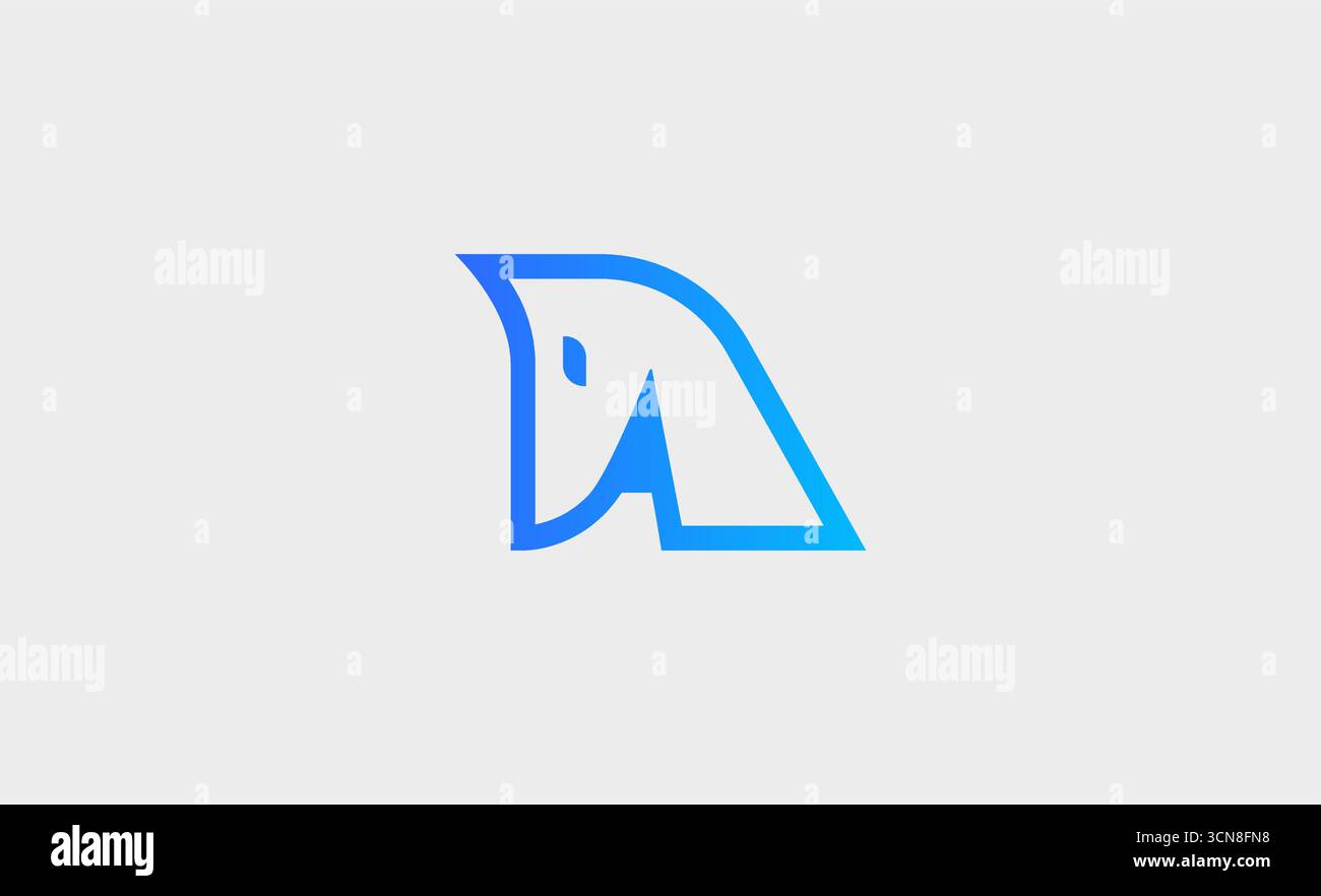 Logo abstrakter Pferdekopf mit Farbverlauf im kreativen Tech-Konzept. Stock Vektor