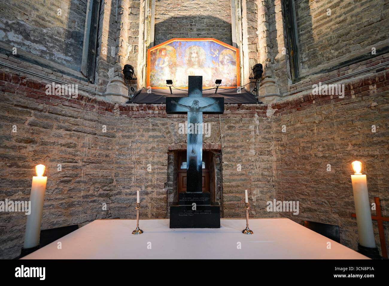 Chor der Alexander-Kathedrale in Narva, Estland Stockfoto