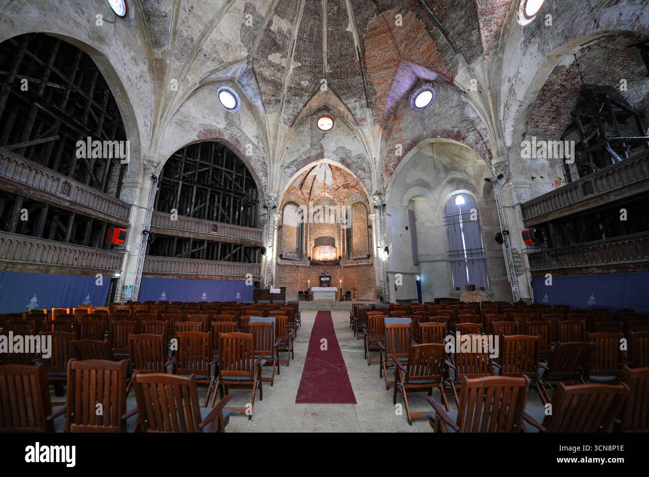 Gewölbte Decke der Alexanderkathedrale in Narva, Estland Stockfoto