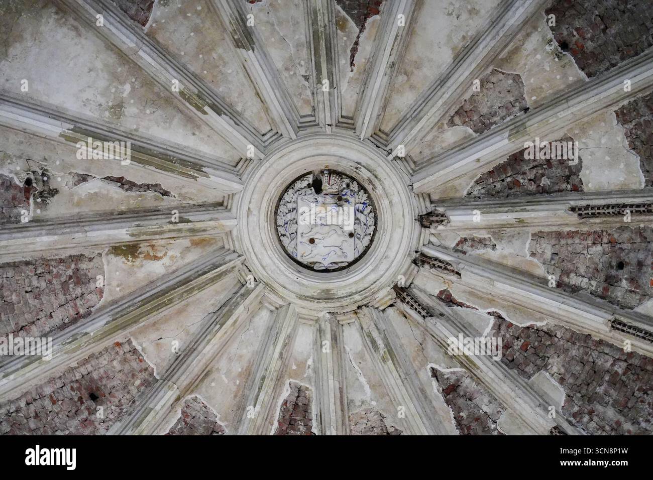 Gewölbte Decke der Alexanderkathedrale in Narva, Estland Stockfoto