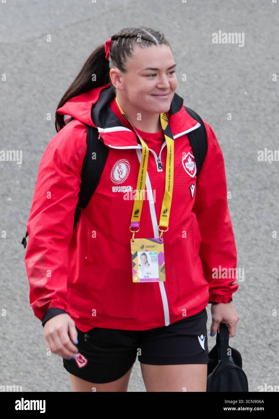 Bristol, Großbritannien. September 2025. Alysha Corrigan (CAN) kommt zum Halbfinale-Rugby-Weltmeisterschaftsspiel Neuseeland gegen Kanada im Ashton Gate Stadium. NUR REDAKTIONELLE VERWENDUNG. NICHT FÜR KOMMERZIELLE ZWECKE. Bristol, Großbritannien © ️ Credit: Elsie Kibue/Alamy Live News Stockfoto
