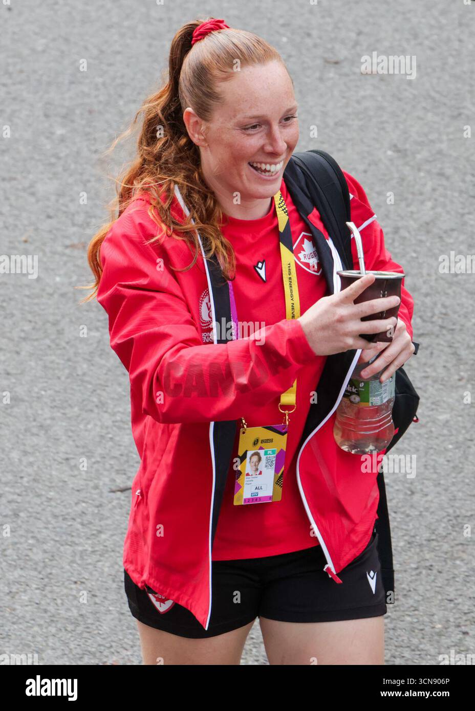 Bristol, Großbritannien. September 2025. Alex Tessier (Captain) (CAN) kommt zum Halbfinale der Rugby-Weltmeisterschaft Neuseeland gegen Kanada im Ashton Gate Stadium an. NUR REDAKTIONELLE VERWENDUNG. NICHT FÜR KOMMERZIELLE ZWECKE. Bristol, Großbritannien © ️ Credit: Elsie Kibue/Alamy Live News Stockfoto