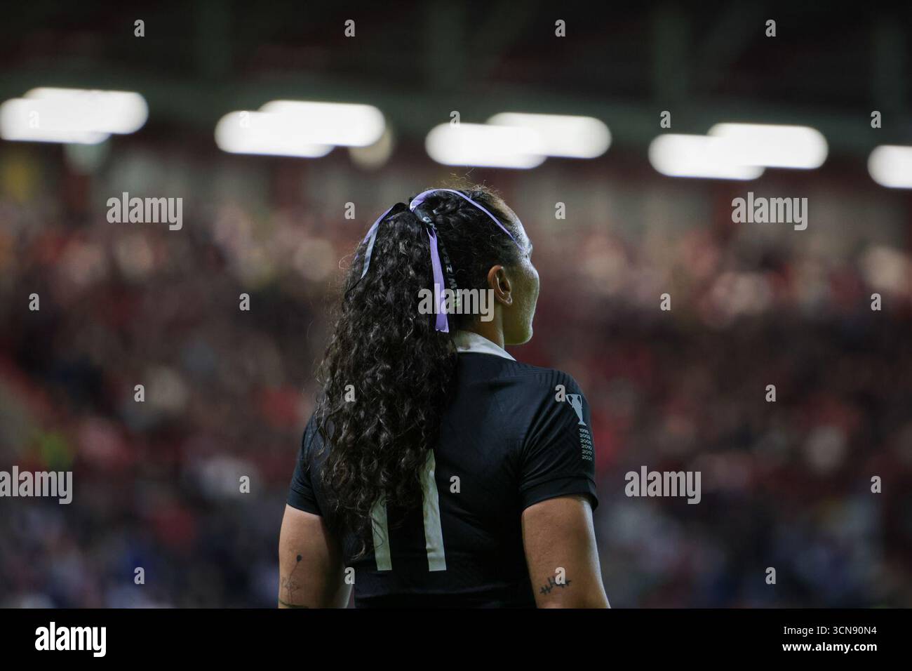 Bristol, Großbritannien. September 2025. Portia Woodman-Wickliffe (NZL) während des Halbfinalspiels Neuseeland gegen Kanada im Ashton Gate Stadium. NUR REDAKTIONELLE VERWENDUNG. NICHT FÜR KOMMERZIELLE ZWECKE. Bristol, Großbritannien © ️ Credit: Elsie Kibue/Alamy Live News Stockfoto
