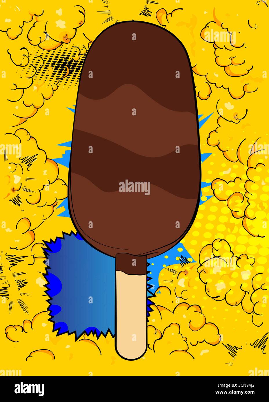 Cartoon Ice Cream, Comic-Buch, kalter Nachtisch. Retro-Vektor-Comics Pop-Art-Design. Stock Vektor