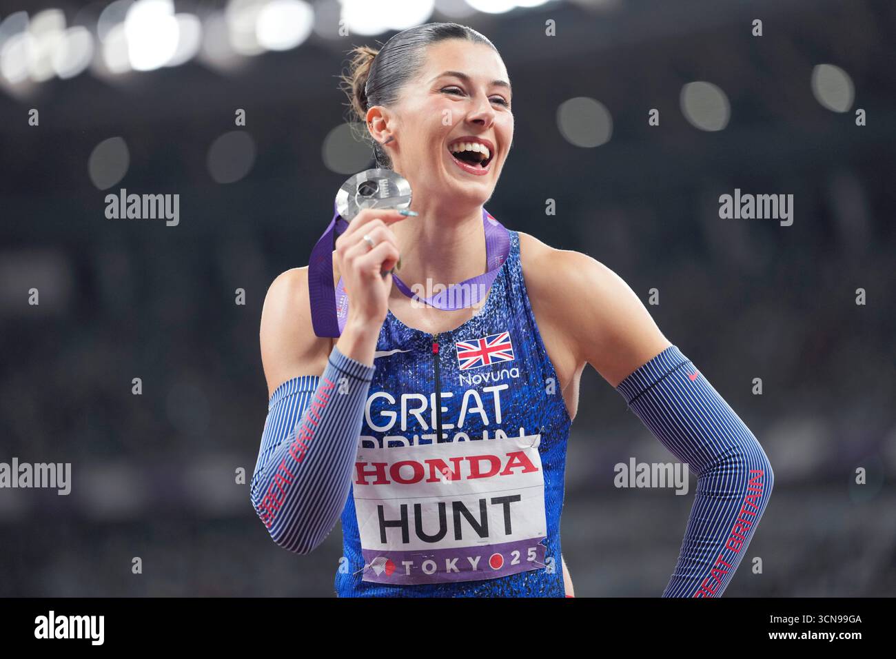 Amy Hunt (Großbritannien). 200 m Silbermedaille. Leichtathletik-Weltmeisterschaften, Tokio 2025. Stockfoto