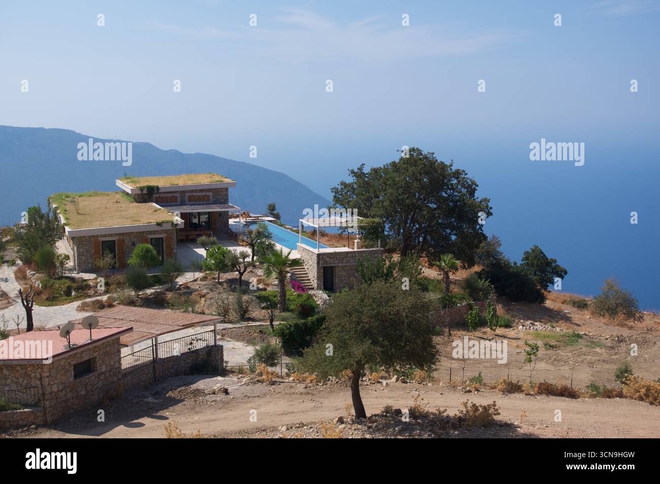 Anlage auf Klippen in der Nähe von Kabak Koy, Mugla, Türkei Stockfoto