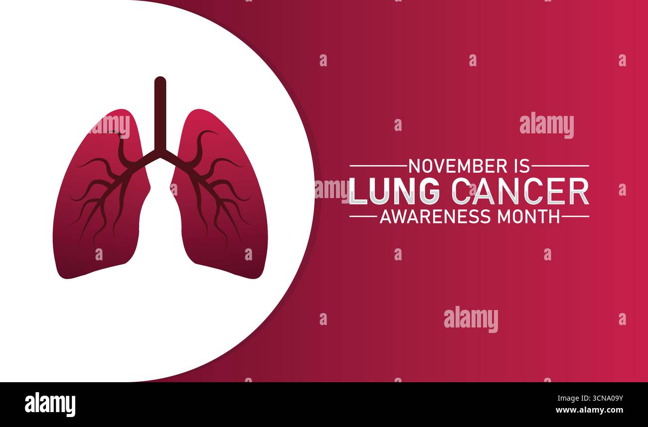 November ist der Monat für das Bewusstsein für Lungenkrebs. Hintergrund, Poster, Postkarte, Bannerdesign. Vektorabbildung Stock Vektor
