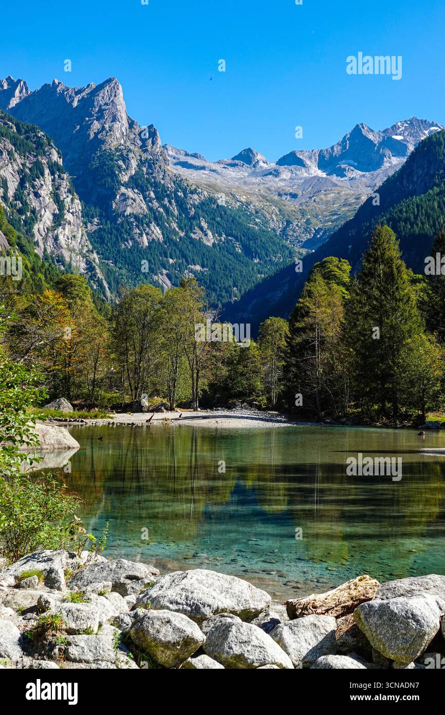 Nationalpark Val di Mello, Val Masino, Lombady, Italien, italienische Alpen Stockfoto