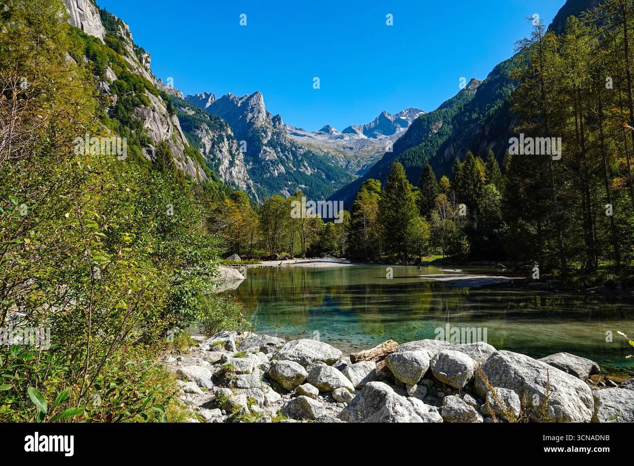 Nationalpark Val di Mello, Val Masino, Lombady, Italien, italienische Alpen Stockfoto