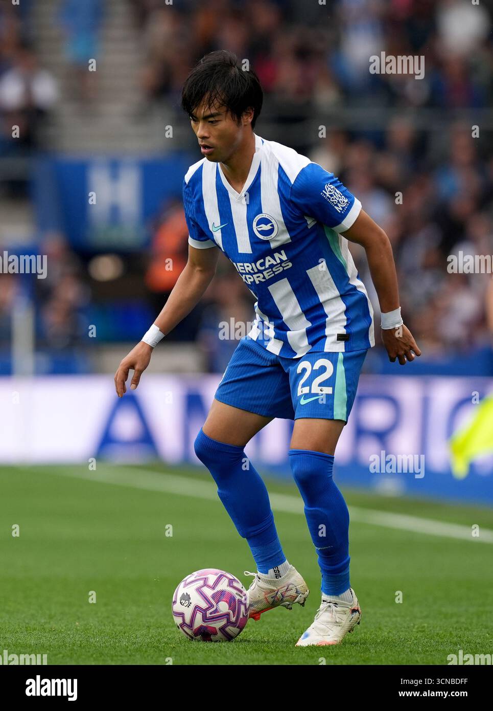 Brighton und Hove Albions Kaoru Mitoma während des Premier League Spiels im American Express Stadium in Brighton. Bilddatum: Samstag, 20. September 2025. Stockfoto
