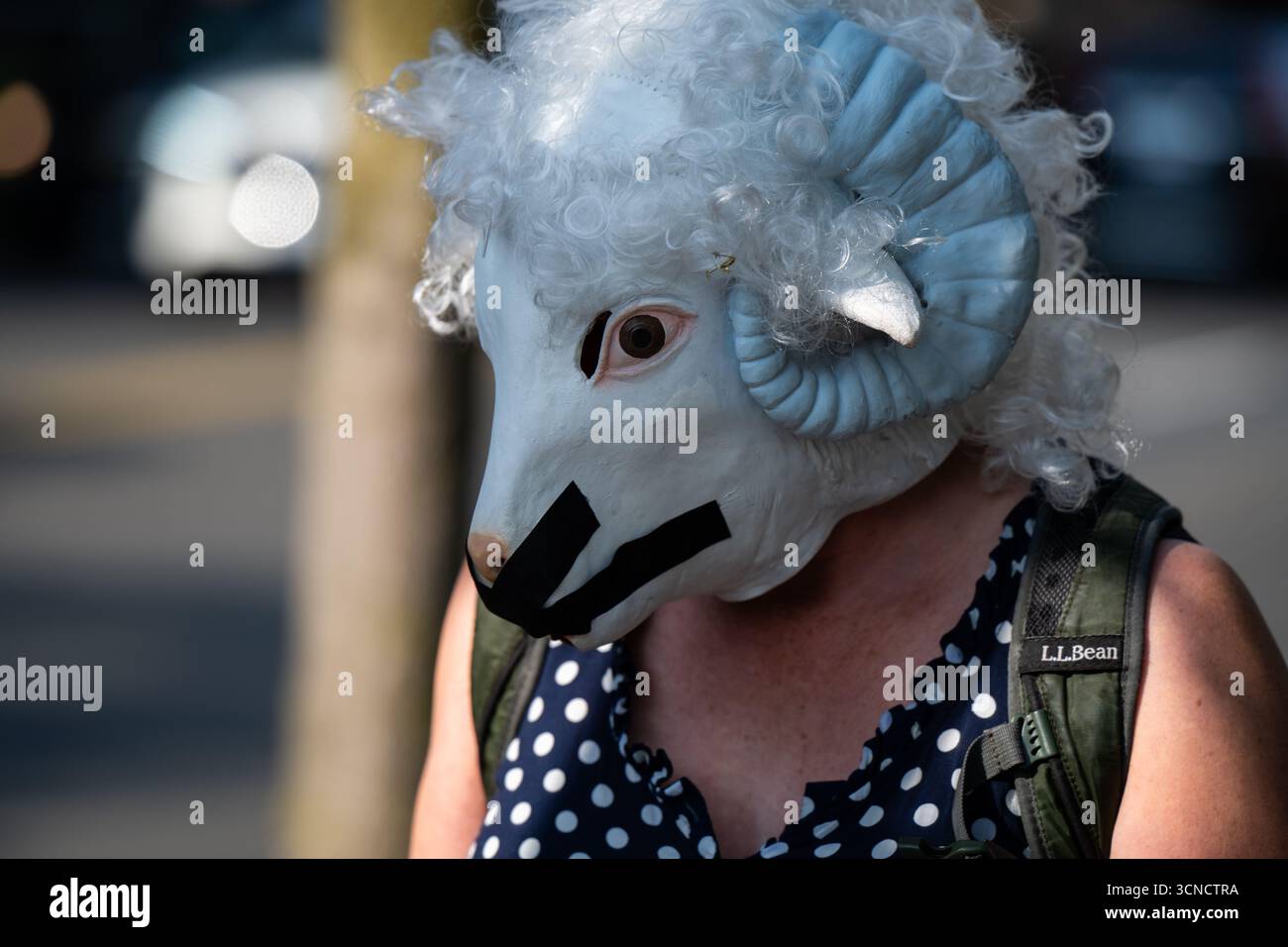 Seattle, USA. September 2025. Um 10:00 Uhr protesten Demonstranten vor dem Sender der Sinclair Broadcasting Group Komo News während der Demonstration mit Jimmy - Defund Disney. James Anderson/Alamy Live News Stockfoto