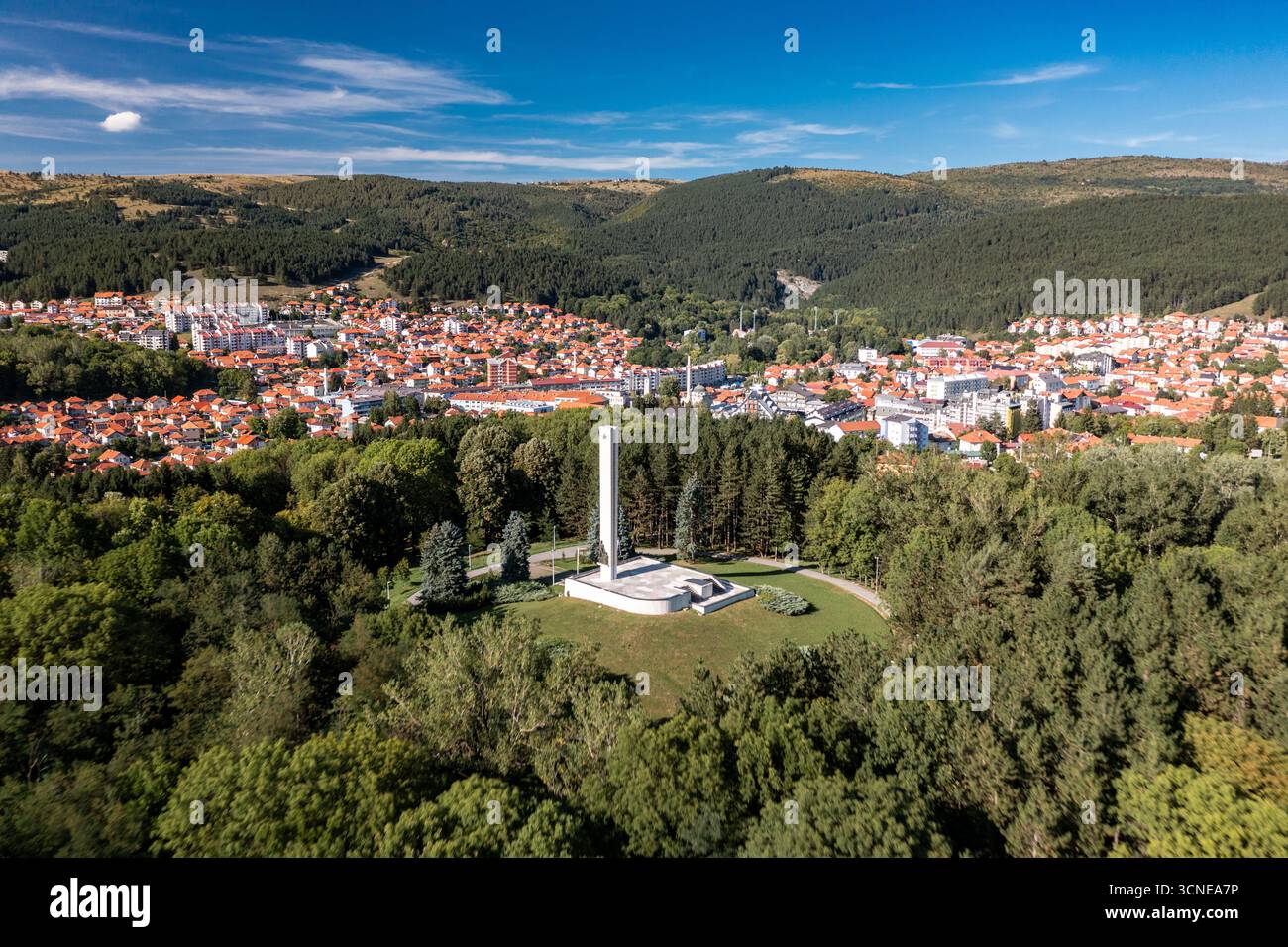Strazica Park in Pljevlja, Stadt und Gemeinde im Norden Montenegros Stockfoto