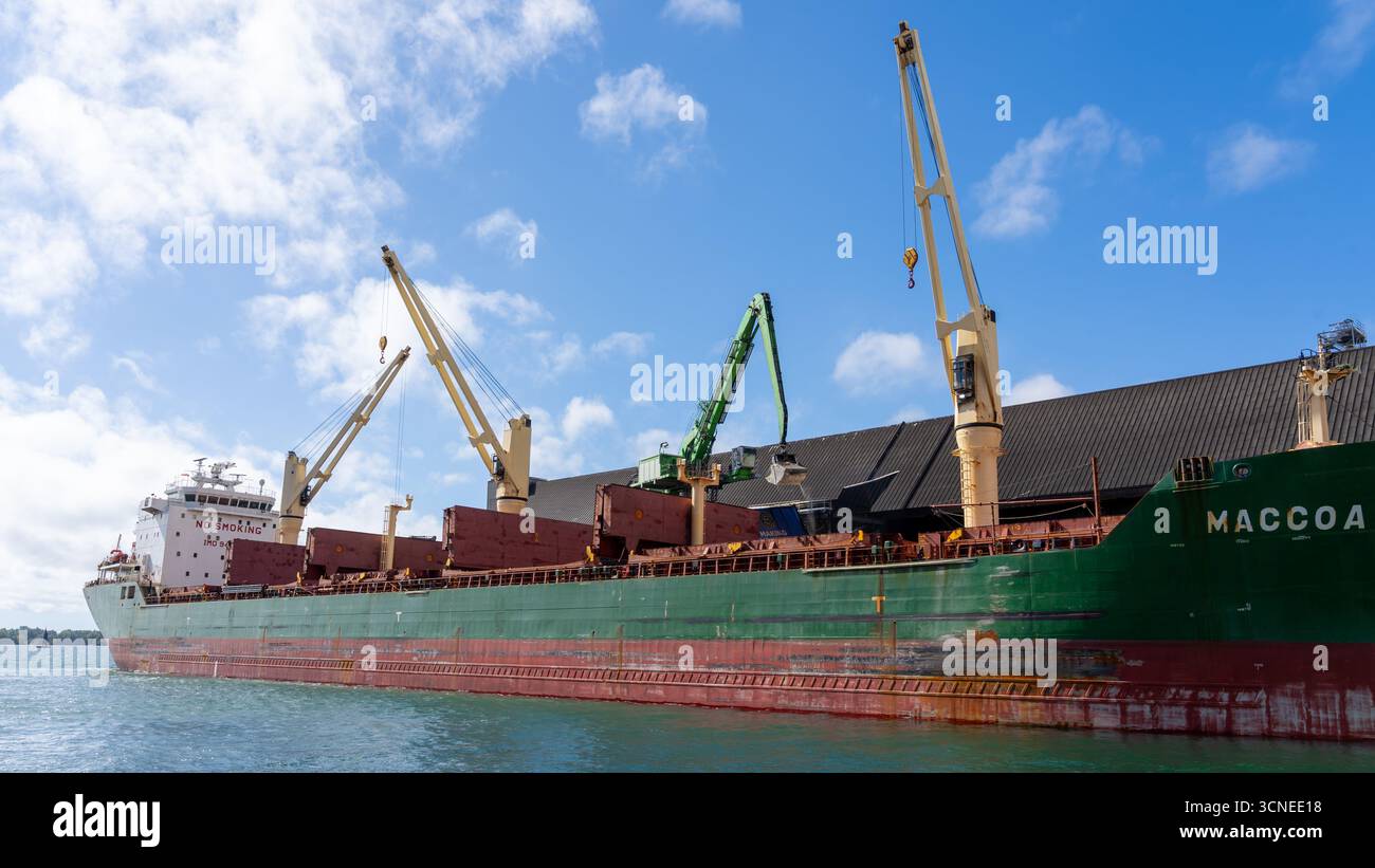 Das MACCOA-Schiff in der Redpath Sugar Refinery in Toronto, Ontario, Kanada. Stockfoto