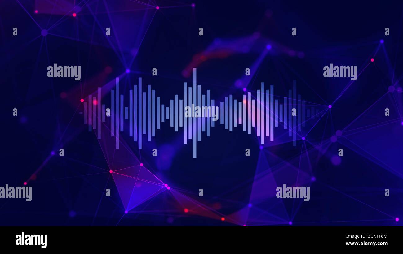 Illustrationskonzept für Schallwellen oder Audiowellenformen Stockfoto