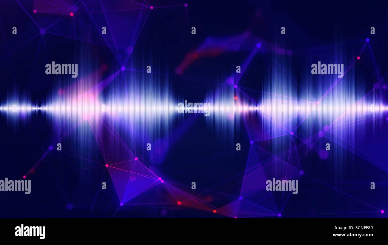 Illustrationskonzept für Schallwellen oder Audiowellenformen Stockfoto