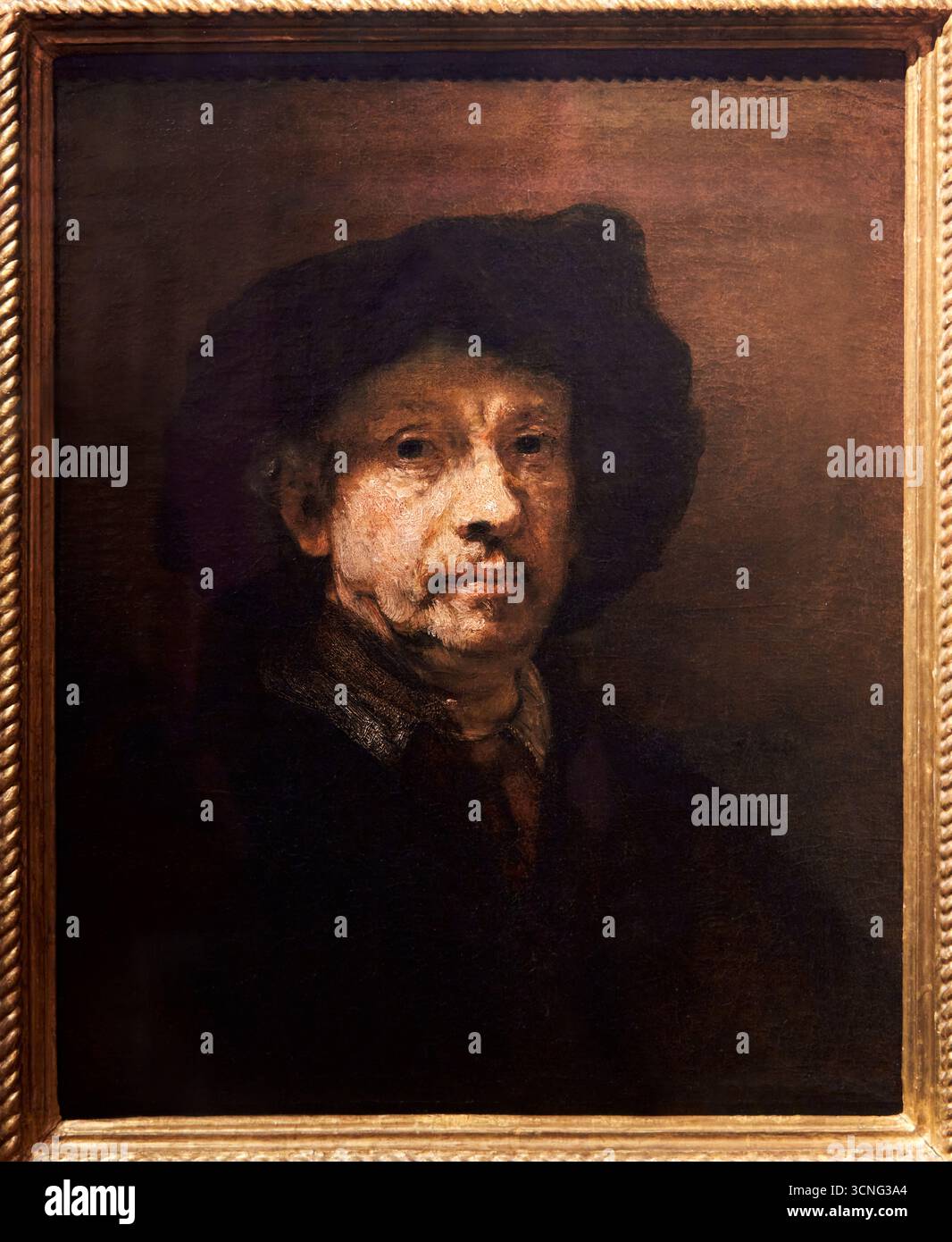 Autoritratto, Selbstporträt, 1655, Öl auf Leinwand, REMBRANDT HARMENSZOON VAN RIJN, Uffizien Galerie, Galeria degli Uffizien, Florenz, Florenz, Florenz, Toskana, It Stockfoto