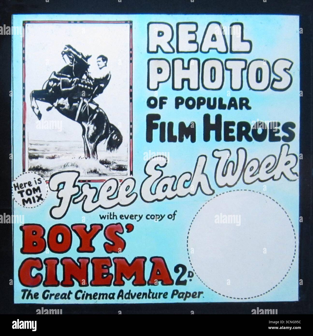 Kinowerbung für Boys Cinema Comic, wahrscheinlich 1920er Jahre Stockfoto