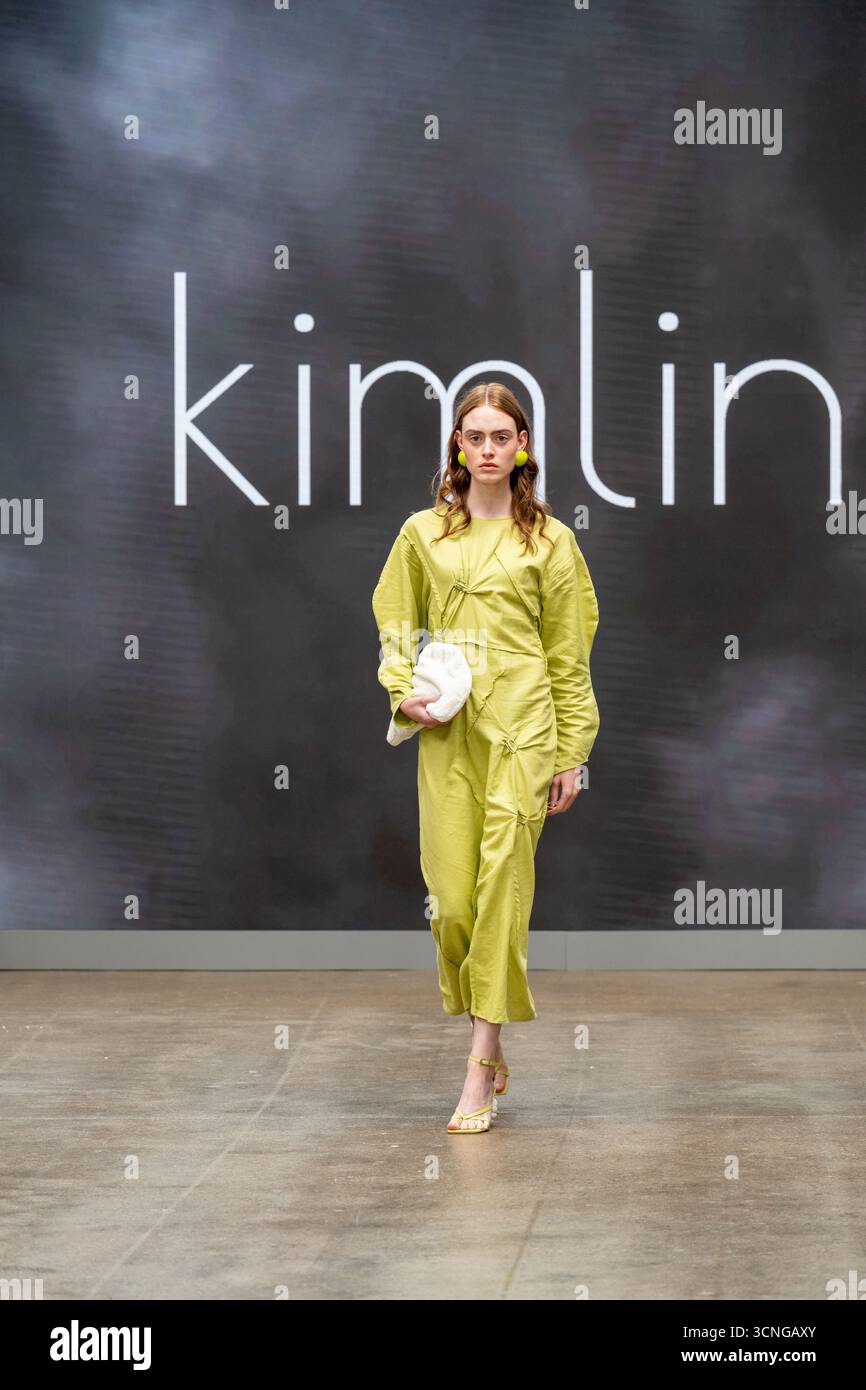 London, Großbritannien, 20. September 2025, der dritte Tag der London Fashion Week mit Kimlin Designs bei Fashion Scout. Sie sind die Gewinner des Fashion Scout Armenia 2024, Andrew Lalchan Photography/Alamy Live News Stockfoto