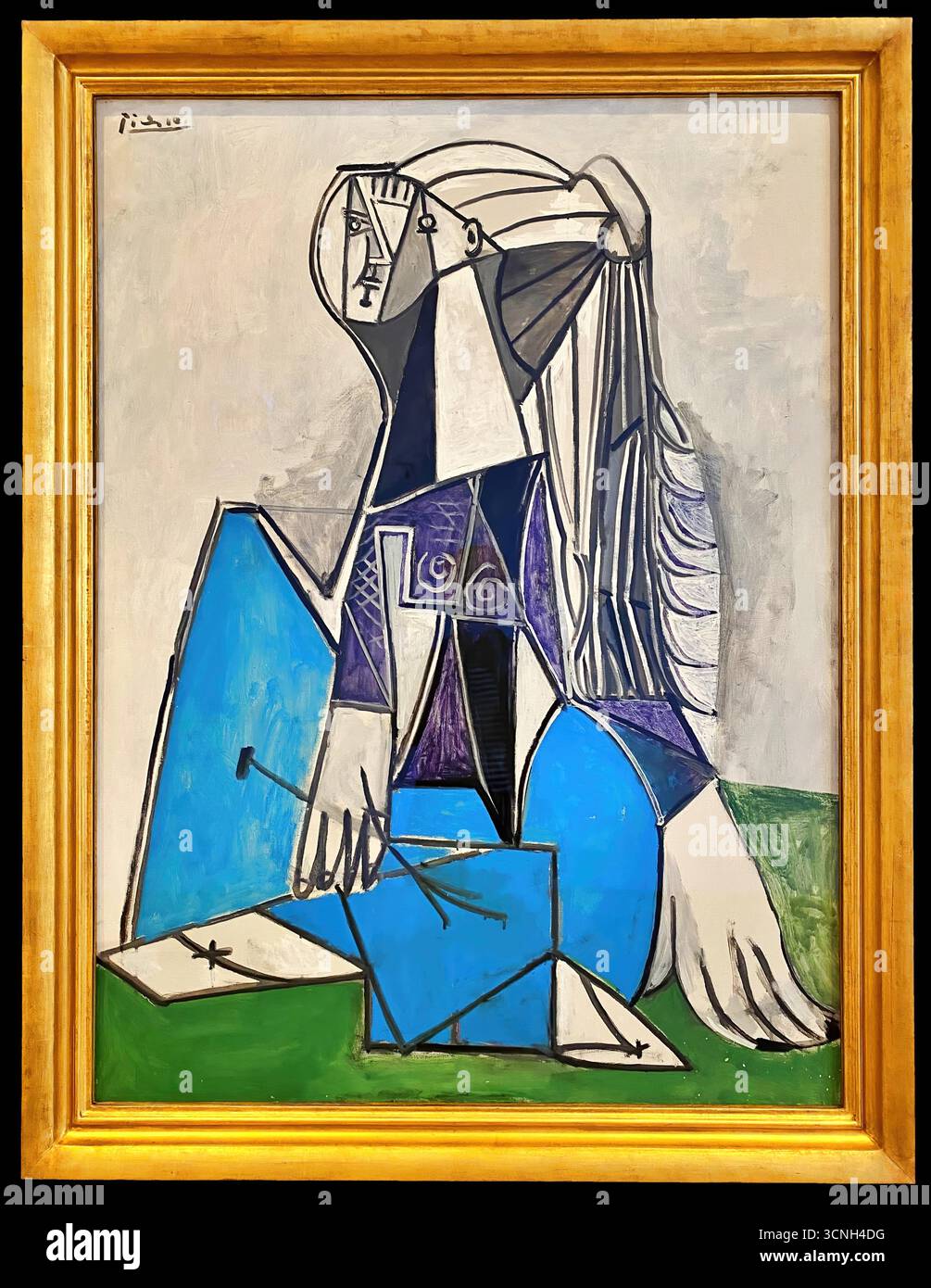 Pablo Picasso Portrait of Sylvette David, 1954, modernistisches Gemälde aus Sylvette-Serie mit stilisierter junger Frau, kühnen Linien, abstrakten Formen. Stock Vektor