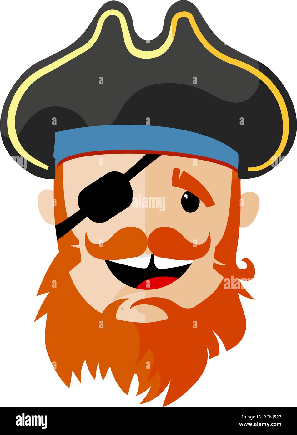 Süßes Piratengesicht lächelt Stock Vektor