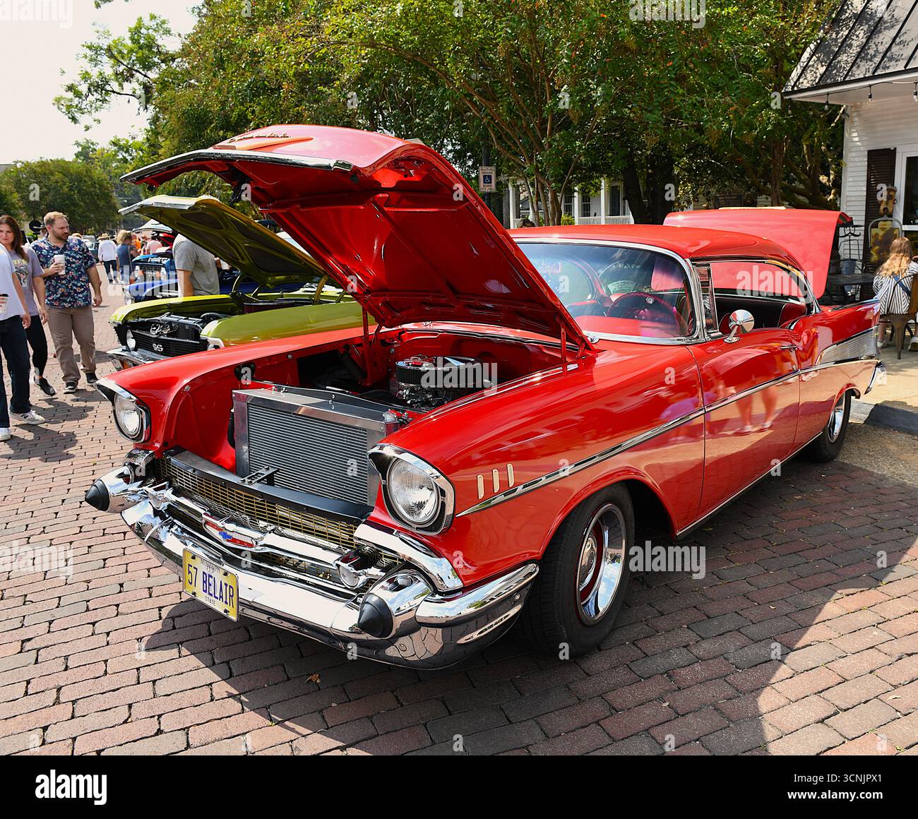 Red 1950's Chevy Bel-Air. Stockfoto