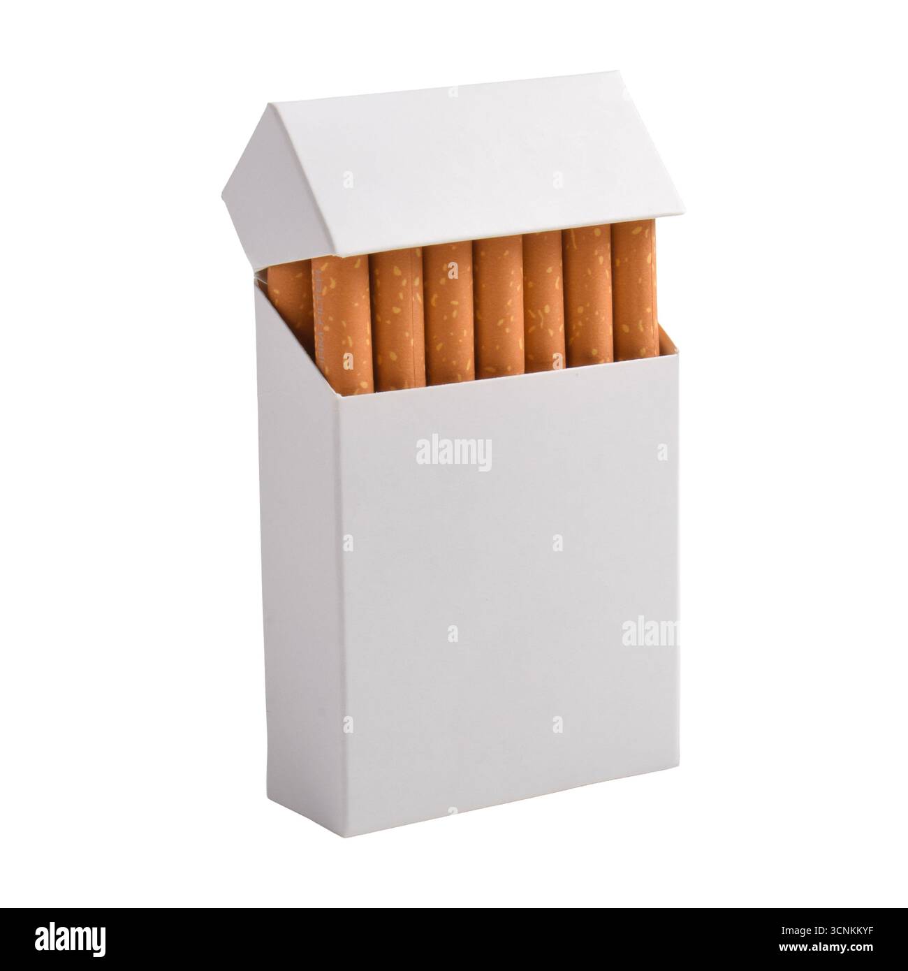 Schachtel Zigarette isoliert auf weißem Hintergrund Stockfoto